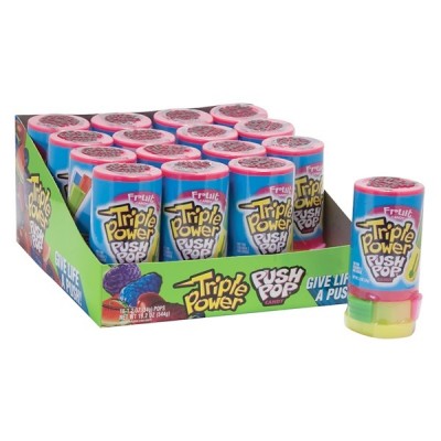 BAZOOKA PUSH POP TRIPLE POWER 16CT/ DISPLAY